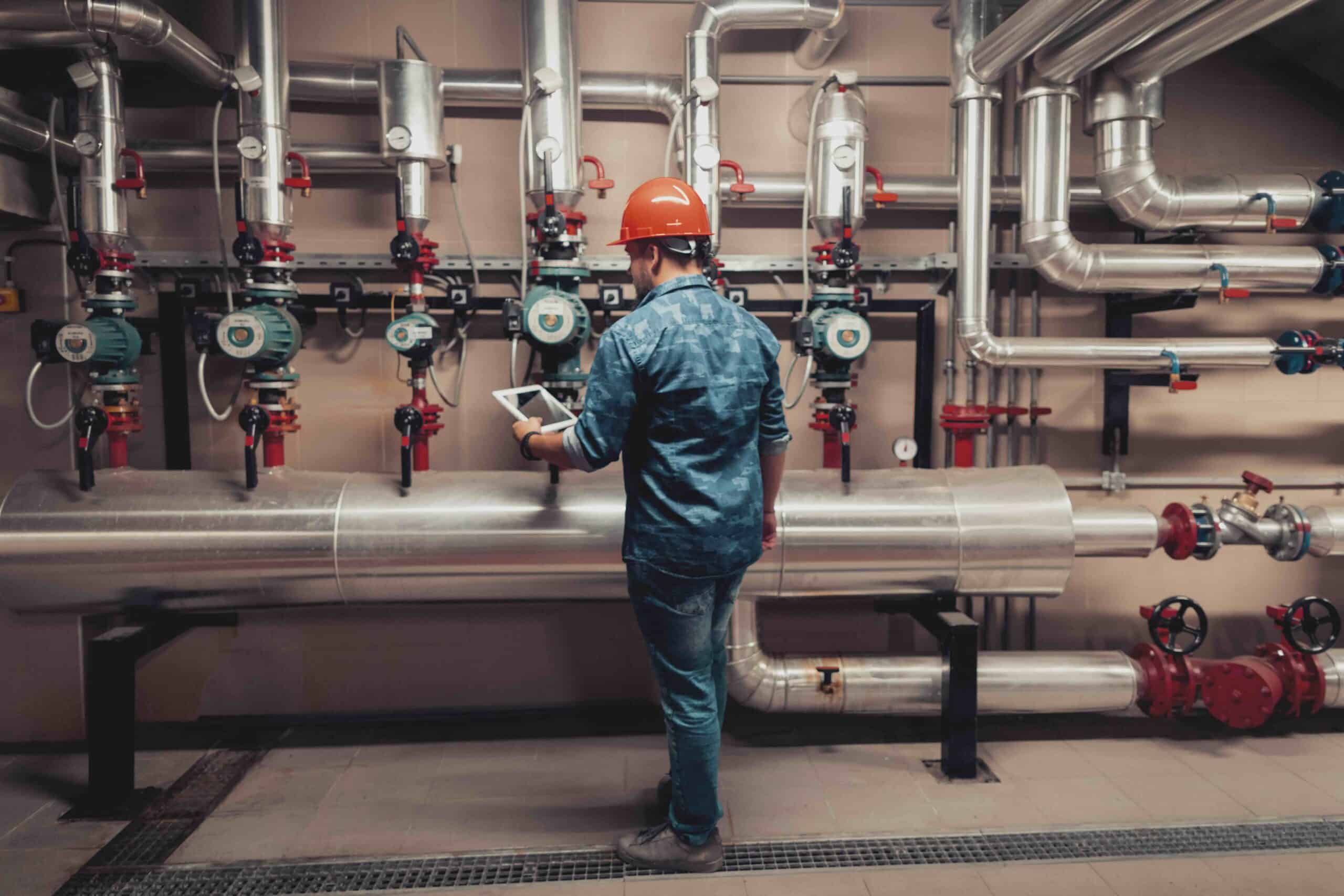 Stationary engineer at work